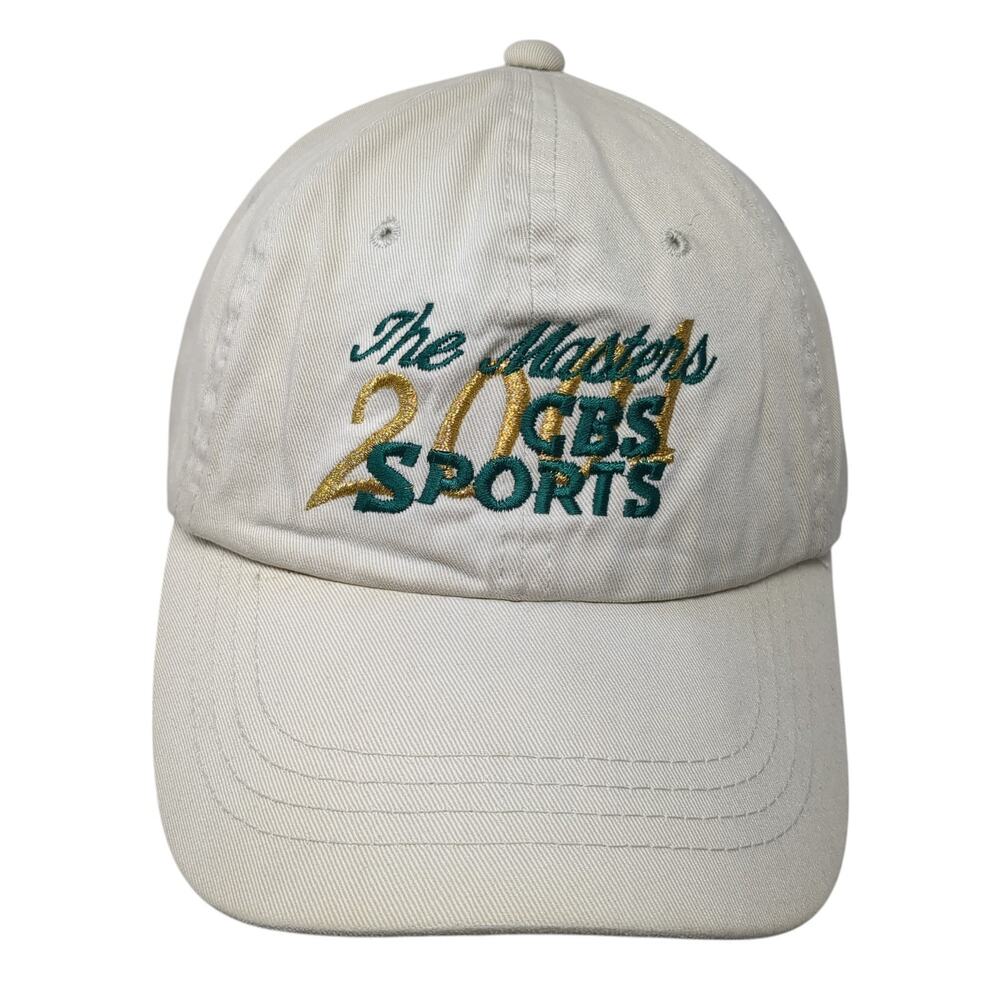 Vintage The Masters 2001 CBS Sports Slideback Hat Beige Vintage Y2K Golf